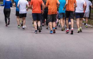 runners team on morning training photo