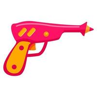 Futuristic Weapon.Cartoon gun space blaster.Laser weapon.Kids game with futuristic handgun.Child pistol. Vector flat illustration.