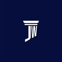 diseño de logotipo de monograma inicial jw para bufete de abogados vector