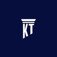 KT initial monogram logo design for law firm vector