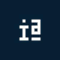 IA initial monogram logo with geometric style vector