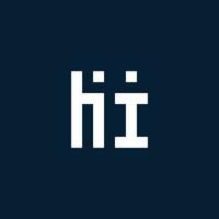 HI initial monogram logo with geometric style vector