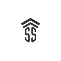 ss inicial para el diseño del logotipo del bufete de abogados vector