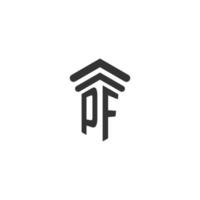 PF initial for law firm logo design vector