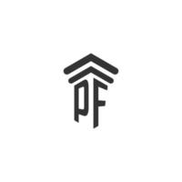 PF initial for law firm logo design vector