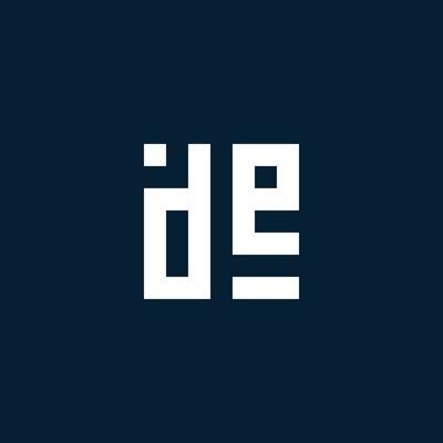 DE initial monogram logo with geometric style