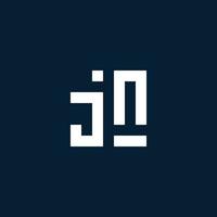 JN initial monogram logo with geometric style vector