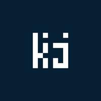 KJ initial monogram logo with geometric style vector