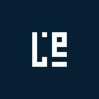 LE initial monogram logo with geometric style vector