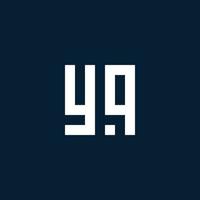 logotipo de monograma inicial yq con estilo geométrico vector