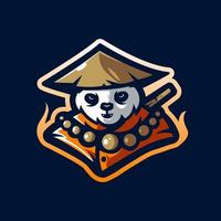 diseño del logotipo de la mascota del monje panda vector