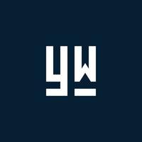 YW initial monogram logo with geometric style vector