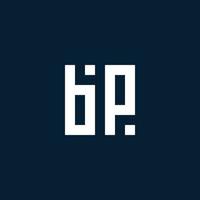 BP initial monogram logo with geometric style vector