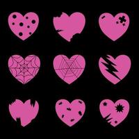 Heart shape element set vector