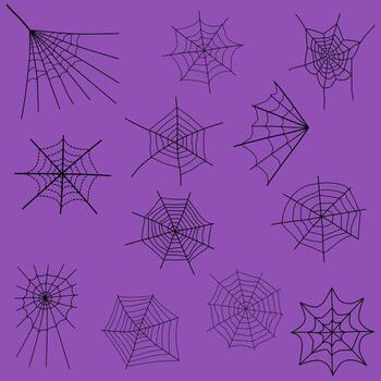 conjunto de elementos de telaraña. vector