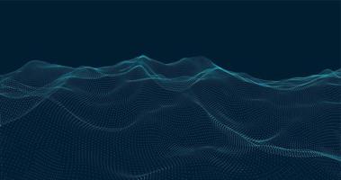 Abstract vector particle waves. Flowing dots forming wavy pattern. Elegant technology background for futuristic designs.