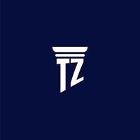 diseño de logotipo de monograma inicial tz para bufete de abogados vector