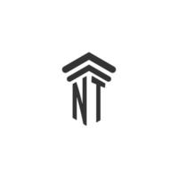 inicial nt para el diseño del logotipo del bufete de abogados vector