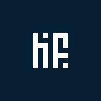 HF initial monogram logo with geometric style vector