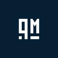 logotipo de monograma inicial qm con estilo geométrico vector