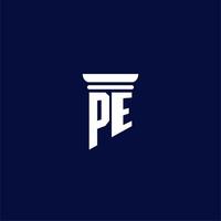 PE initial monogram logo design for law firm vector