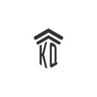 inicial kq para el diseño del logotipo del bufete de abogados vector