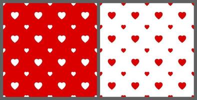 Heart Shape Background Pattern Red White Seamless vector