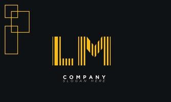 lm alfabeto letras iniciales monograma logo l y m vector