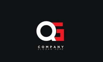 letras del alfabeto iniciales monograma logo qg, gq, q y g vector