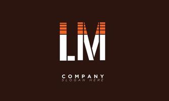 lm alfabeto letras iniciales monograma logo l y m vector