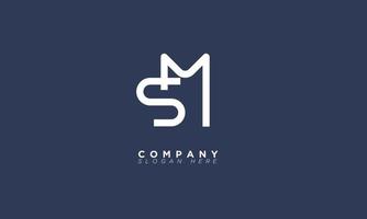 Alphabet letters Initials Monogram logo SM, MS, S and M vector