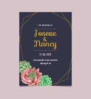 wedding card template vector