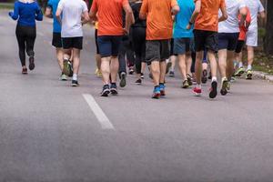 runners team on morning training photo