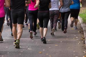 runners team on morning training photo