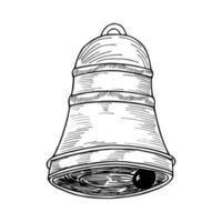 A hand-drawn Christmas bell icon vector