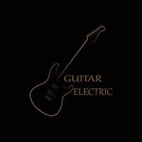 vector de ilustración de guitarra eléctrica en estilo moderno, ideal para volantes plantilla de banner de póster