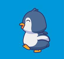 cute penguin walking. isolated cartoon animal illustration. Flat Style Sticker Icon Design Premium Logo vector. Mascot Character vector