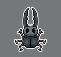 cute rhinoceros beetles symbol. cartoon animal nature concept Isolated illustration. Flat Style suitable for Sticker Icon Design Premium Logo vector. Mascot Character