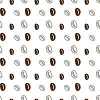 Seamless endless pattern with coffee beans in trendy shades. Repeat texture. Abstract background vector