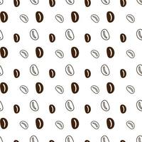 Seamless endless pattern with coffee beans in trendy shades. Repeat texture. Abstract background vector