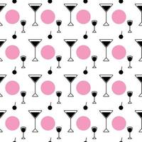 Seamless pattern icons in the form glasses and spots in trendy colors on a transparent background. vector