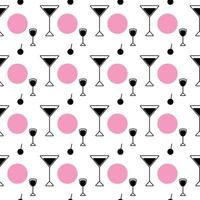 Seamless pattern icons in the form glasses and spots in trendy colors on a transparent background. vector