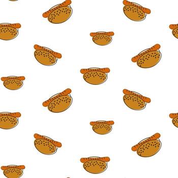 An endless pattern with elements of fast food on a transparent background. Lifestyle. Day of food vector