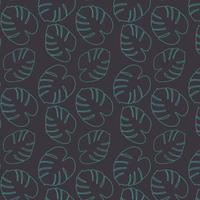 Seamless pattern in a minimalist style featuring exotic monstera leaves in muted trendy shades. vector