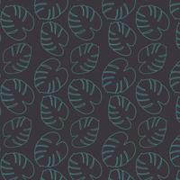 Seamless pattern in a minimalist style featuring exotic monstera leaves in muted trendy shades. vector