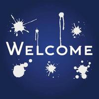 Welcome text font with splash color design vector