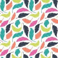 Boho feathers hand drawn seamless pattern vector