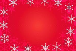 Minimal abstract red Christmas background with geometric snowflakes. vector
