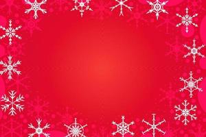 fondo de navidad rojo abstracto mínimo con copos de nieve geométricos. vector