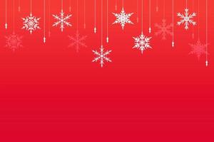 Premium abstract red Christmas background with geometric snowflakes. vector